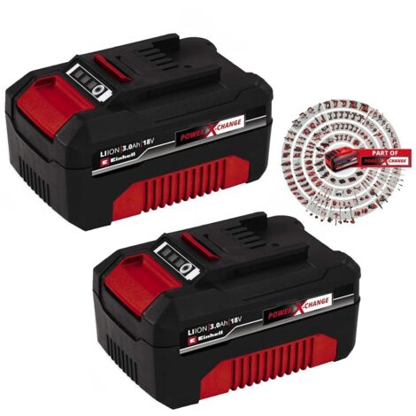Einhell 2 X 3.0Ah 18V Battery Power X-Change PXC Rechargeable Dust Resistant LED (1/5)