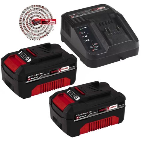 Einhell 18v Power X-Change PXC Starter Kit - 2x 3.0Ah Battery + 3ah Fast Charger (1/5)