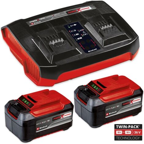 Einhell 18v Power X-Change Starter Kit 2x Battery Dual Port