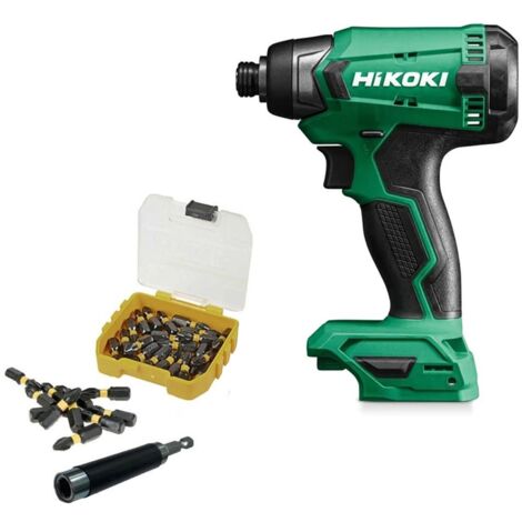 HiKOKI WH18DAW4Z 18v Compact Impact Driver Bare + 25 Piece Bit Set and Holder (1/4)