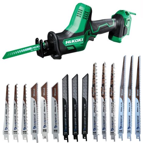 Hikoki – Cordless reciprocating saw 18V – Brushless motor – Tool-less blade change – 50mm cutting capacity – Includes 15 blades for wood and metal (1/5)
