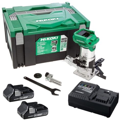 Hikoki M1808DAJPZ 1/4in Cordless Router Trimmer 18V 2 x 3.0Ah Li-ion ...