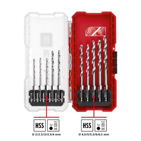 Einhell Premium KWB 10 Piece Metal HSS Drill Bit Set 175mm + Clear S-Case