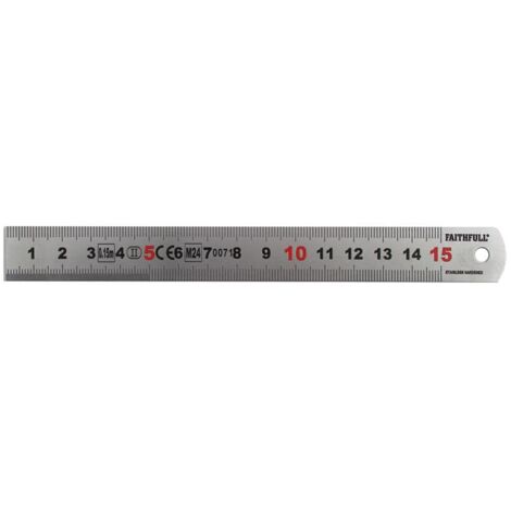 Faithfull Matt Silver Measuring Rule 150mm FAIRUL150MS (1/3)