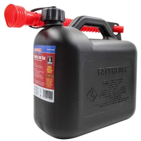 Faithfull Plastic Fuel Can Black 5 litre