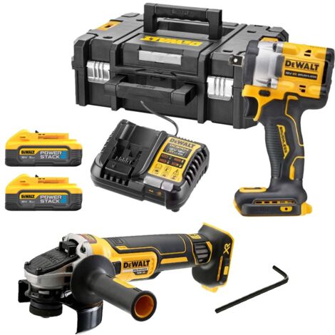 Dewalt 18v XR DCF921H2T Brushless 1/2 Wrench Hog Ring 2x Powerstack + Grinder (1/5)