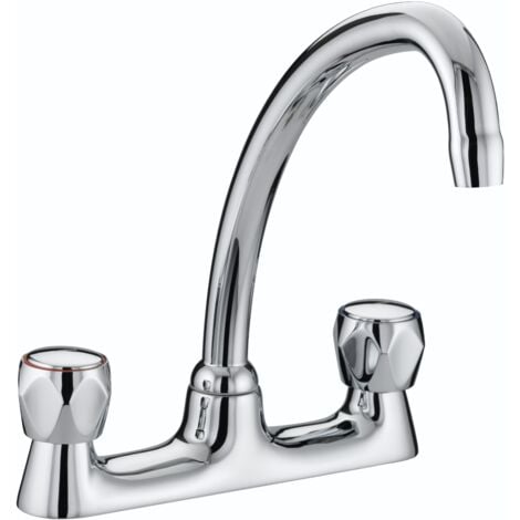 Bristan VAC BDSM C MT Club Budget Deck Sink Mixer Chrome Metal Head Kitchen Tap