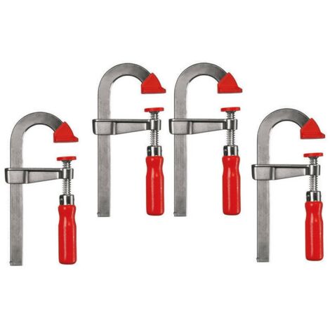 Bessey LMU U-Style Bar Clamp Light Duty Step Over Clamps 150mm X4 LMU15/5 (1/4)