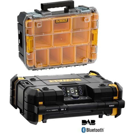 Dewalt 18v Tstak DAB Digital Radio Bluetooth USB + DWST1-71194 Organiser Case