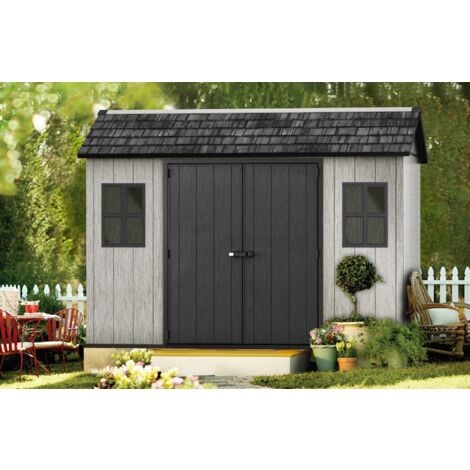 Keter Oakland 1175 Composite Garden 11ft x 7ft Shed Outdoor Storage Grey Resin