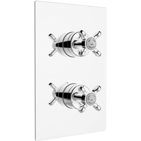 Bristan 1901 Thermostatic Recessed Dual Control Shower Valve Two Outlet - Chrome (1/2)