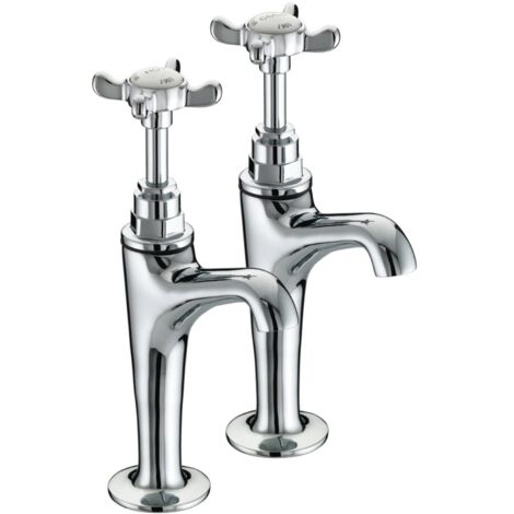Bristan 1901 Chrome High Neck Kitchen Sink Pillar Taps - N-HNK-C (1/2)