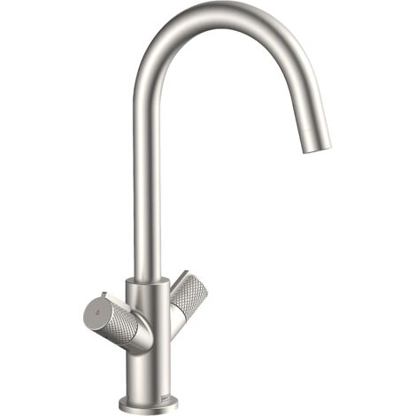Bristan Fern Stainless Steel EasyFit Kitchen Sink Mixer Tap + Easy Fit Base