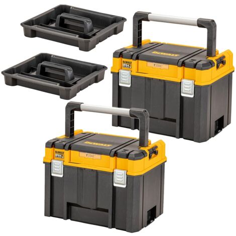 Dewalt DWST83343-1 Deep TSTAK 2.0 Organiser Storage Box Long Handle + Tote X 2