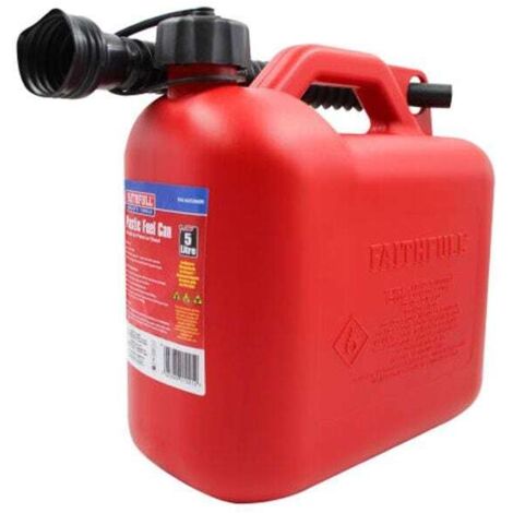 Faithfull Plastic Fuel Can Red 5 litre