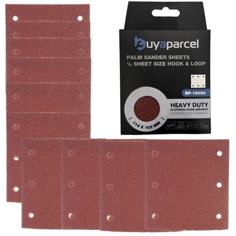10 x 40 Grit 114mm x 102 1/4"" Sheet Palm Sander Coarse Sanding Sheets Hook Loop (1/5)