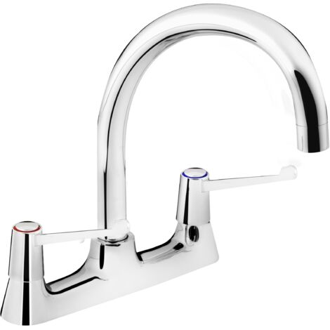 Bristan VAL2 DSM C 6 CD Lever Deck Sink Mixer Chrome Tap + 6in Levers & Ceramic Disc Valves