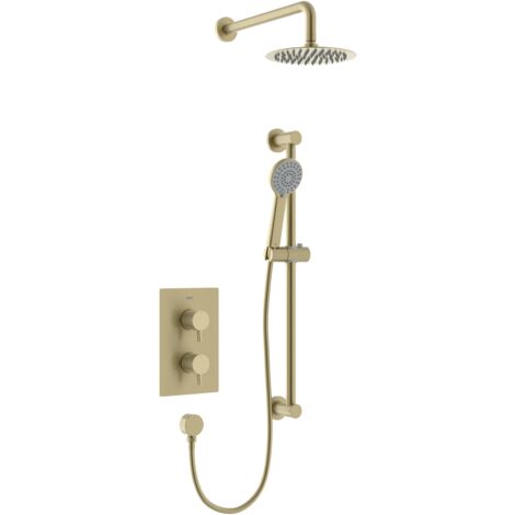 Bristan Apelo Brushed Brass Concealed Dual Control Shower Pack