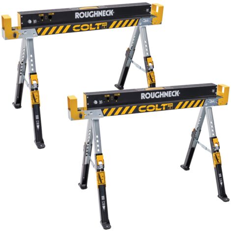 X2 Roughneck Colt Adjustable 1178kg Capacity Sawhorses Trestles XMS24HORSE PAIR (1/3)