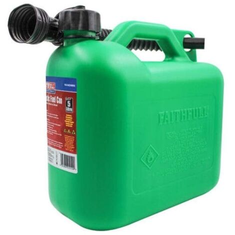 Faithfull Plastic Fuel Can Green 5 litre (1/3)