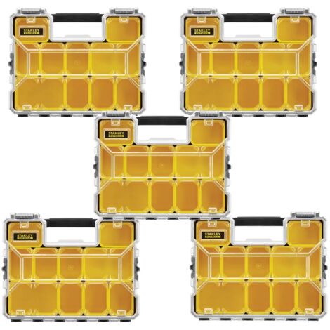 Stanley x5 FatMax Pro Shallow Organiser Stackable System Parts Storage 1-97-519 (1/5)