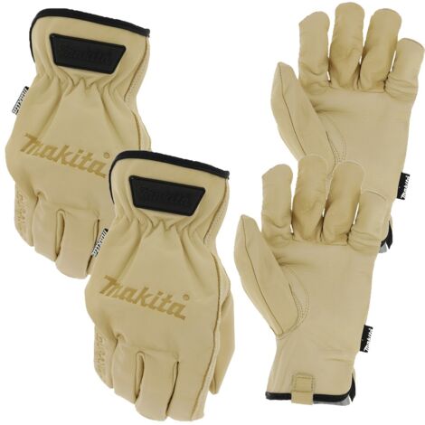 Makita P-84626 Cow Driver Gloves - Medium 2x Pair - Genuine Durahide Leather