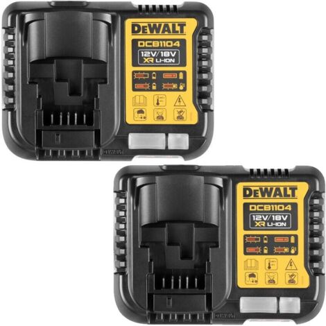 DeWalt DCB1104 Lithium XR Fast 30 Min Battery Charger 12v 14.4v 18v - Twin Pack