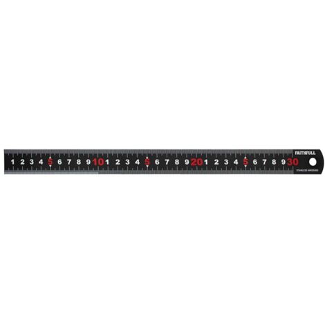 Faithfull Matt Black Stainless Steel Measuring Rule 300mm FAIRUL300MB (1/3)