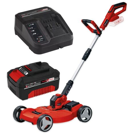 Einhell 18v Cordless 3 in 1 Mower & Strimmer Deck 28cm GE-CT 18/28 + 4AH Kit (1/5)