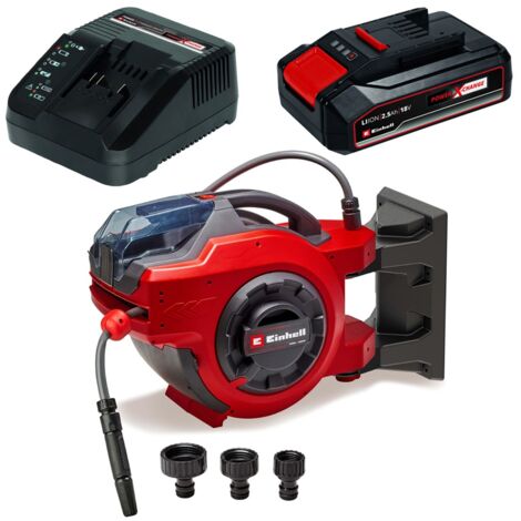 Einhell Li 18v Retractable Hose Reel with 30m Hose Wall Mounted + 2.5AH Kit (1/5)