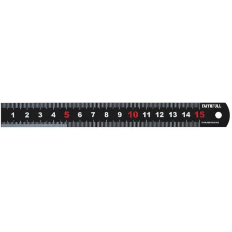 Faithfull Matt Black Stainless Steel Measuring Rule 150mm FAIRUL150MB (1/3)