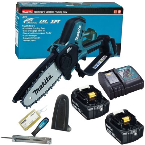 Makita DUC150Z Cordless Brushless Pruning Saw 18V 150mm 2x 3Ah Battery + Charger (1/5)