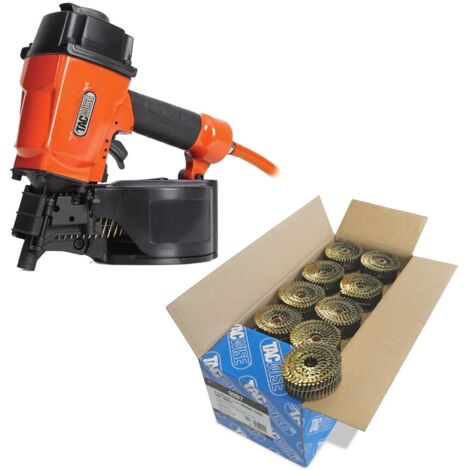 Tacwise GCN57P Air Coil Nailer 57mm Air Nail Gun + 14,400 2.1 x 45mm Coil Nails (1/4)