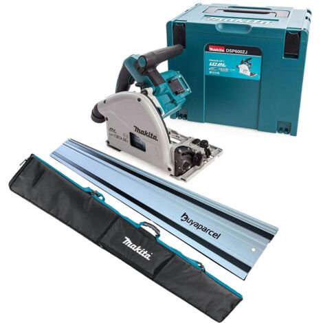 Makita DSP600ZJ 36v Twin 18v Brushless Plunge Cut Circular Saw 1x1.5m Rail + Bag