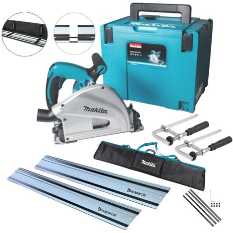 Makita SP6000J 110v Plunge Cut Circular Saw 165mm 2x1.5m BAP Guide Rails + Clamp