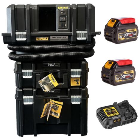 Dewalt Cordless XR FLexvolt M-Class Wet Dry Vacuum x2 TStak Cases x2 6ah Kit (1/5)
