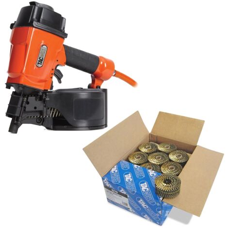 Tacwise GCN57P Air Coil Nailer 57mm Air Nail Gun +9,000 2.3 x 50mm Flat Top Nail (1/4)