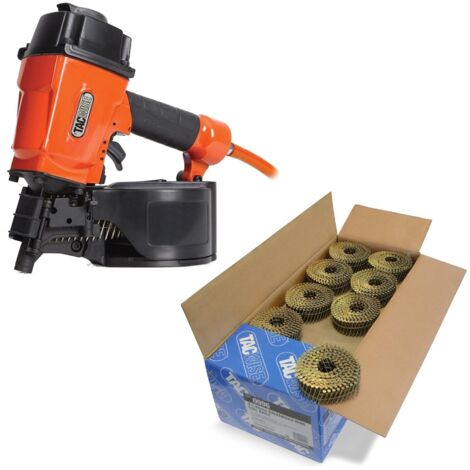 Tacwise GCN57P Nailer 57mm Air Nail Gun + 14,400 2.1 x 40mm Galvanised Coil Nail (1/4)