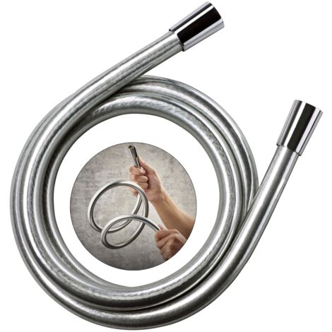 Mira Rada Silver Smooth Shower Hose 1.25m Chrome Anti Twist 76125-Na + Washers