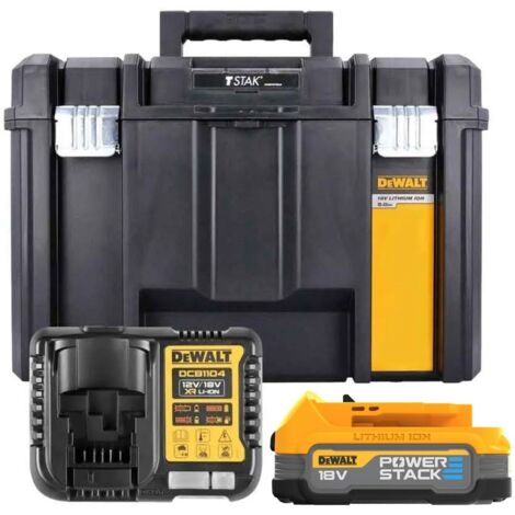 Dewalt DCB1104E1T DCBP034 POWERSTACK 18v XR Battery + DCB1104 Charger Tstak (1/5)