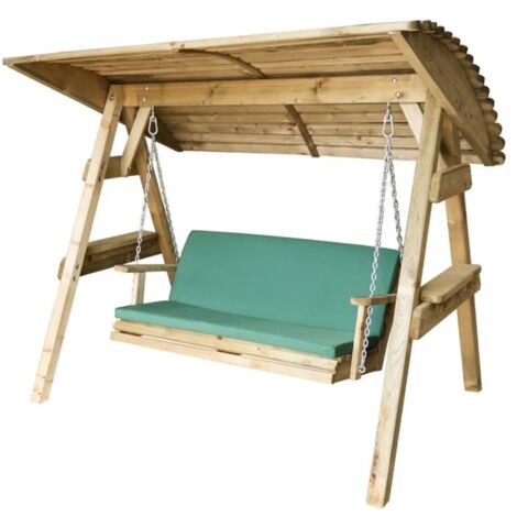 Zest Pad & Back Cushion Miami 2 Seater Swing Seat Bench Outdoor Green (1/3)