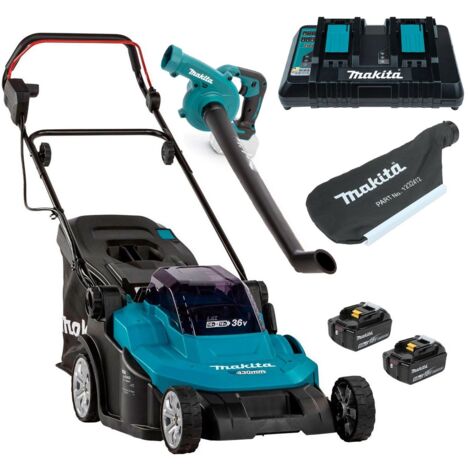 Makita DLM432PT2 Twin 18v / 36v LXT Cordless 43cm Lawn Mower + Blower Vacuum 5ah (1/5)