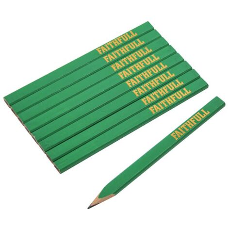 Faithfull FSC Carpenter's Pencils - Green / Hard Pack 10 FAICPG10FSC (1/5)