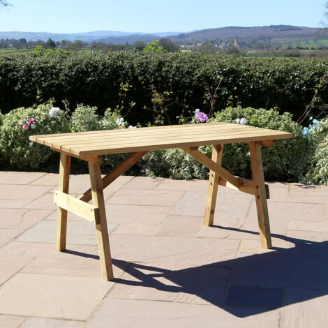 Zest Freya Rectangle Wooden Dining Table Garden Outdoor 150cm (1/3)