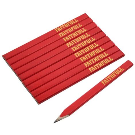 Faithfull FSC Carpenter's Pencils - Red / Medium Pack 10 FAICPR10FSC (1/5)