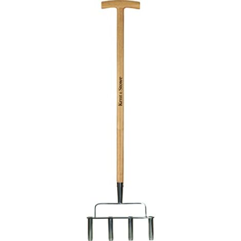 Kent & Stowe Stainless Steel Hollow Tine Lawn Aerator 4 Prong FSC