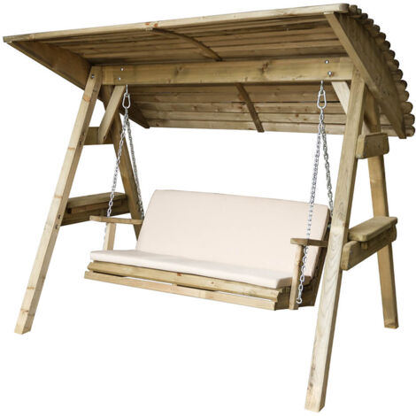 Zest Pad & Back Cushion For Miami Santorini 3 Seater Swing Seat Bench Stone (1/3)