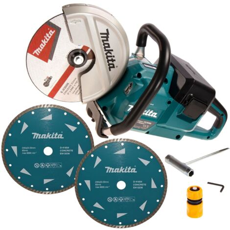 Makita DCE090ZX1 Twin 18v 36v 9"" Cordless Brushless Disc Cutter 2x Diamond Blade