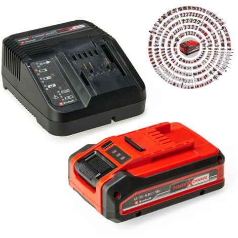 Einhell 18v 4.0Ah PLUS Battery + Fast Charger Power X-Change PXC Starter Kit