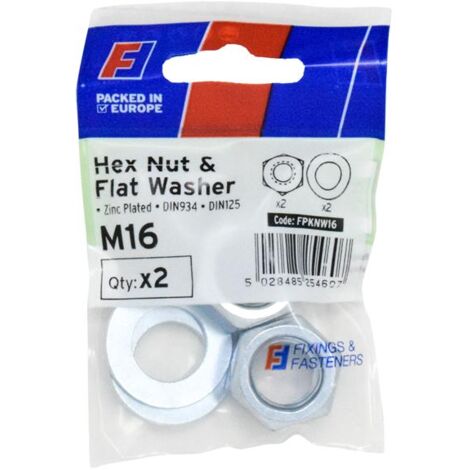 ForgeFix FPKNW16 Nut & Washer M16 ForgePack 2 FORFPKNW16